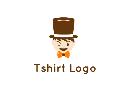 winking character with bow tie and top hat