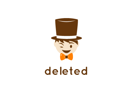 winking character with bow tie and top hat