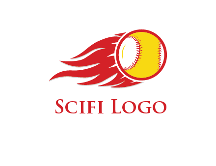 baseball with flames icon