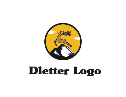 reindeer jumping over mountains logo