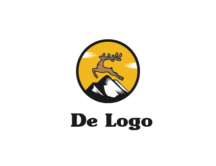 reindeer jumping over mountains logo