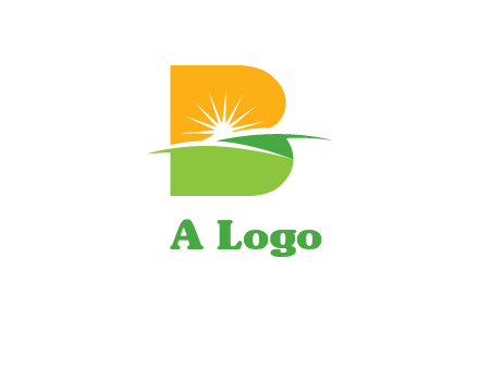 landscape inside in letter B logo