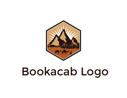 hexagon shaped desert logo