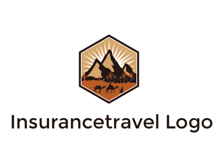 hexagon shaped desert logo