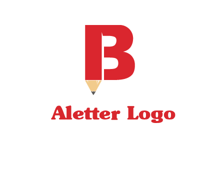 pencil incorporated with letter B logo