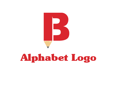 pencil incorporated with letter B logo