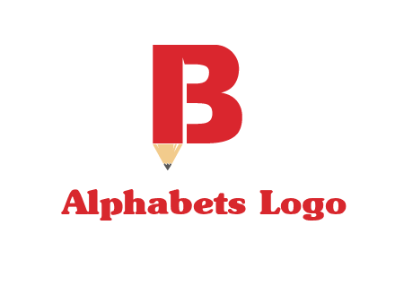 pencil incorporated with letter B logo