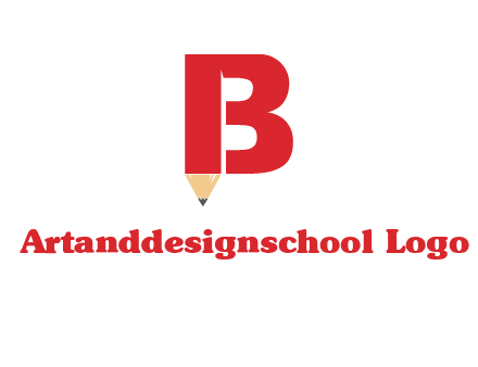 pencil incorporated with letter B logo