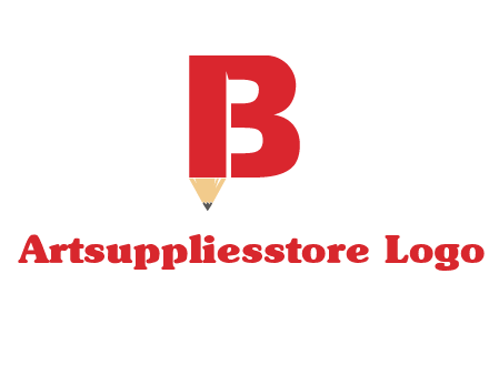 pencil incorporated with letter B logo