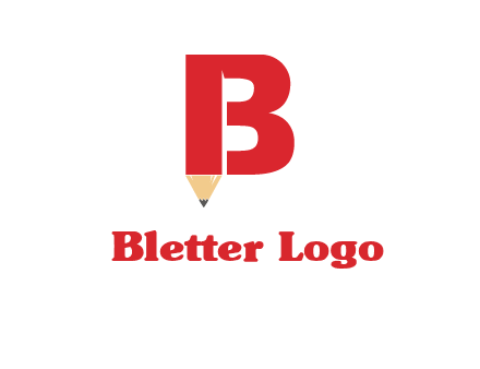 pencil incorporated with letter B logo