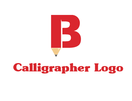 pencil incorporated with letter B logo