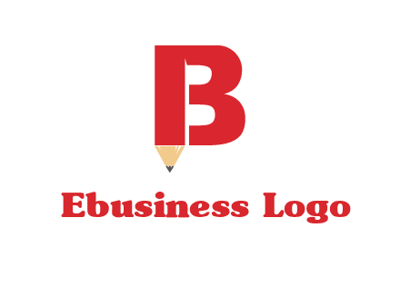 pencil incorporated with letter B logo