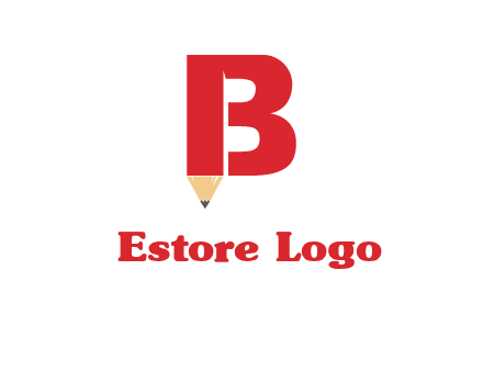 pencil incorporated with letter B logo