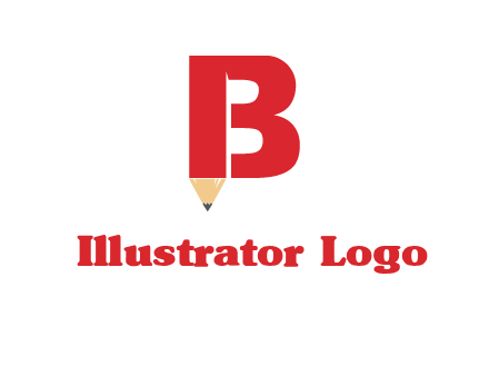 pencil incorporated with letter B logo