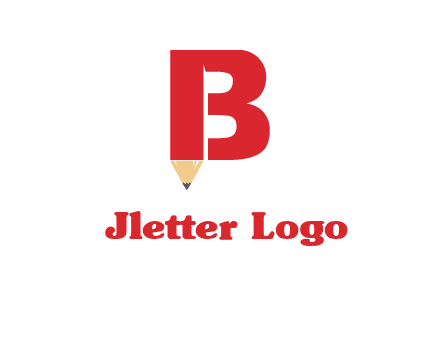 pencil incorporated with letter B logo