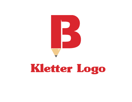 pencil incorporated with letter B logo