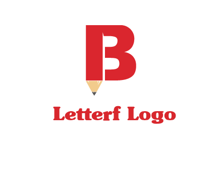 pencil incorporated with letter B logo