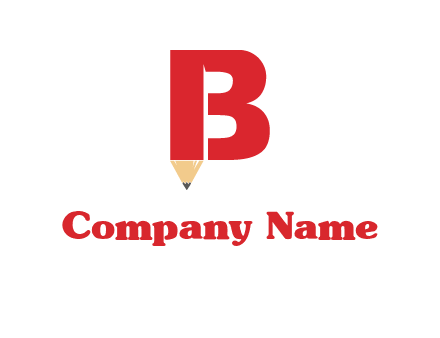 pencil incorporated with letter B logo