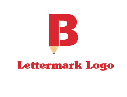 pencil incorporated with letter B logo