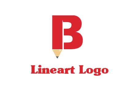 pencil incorporated with letter B logo