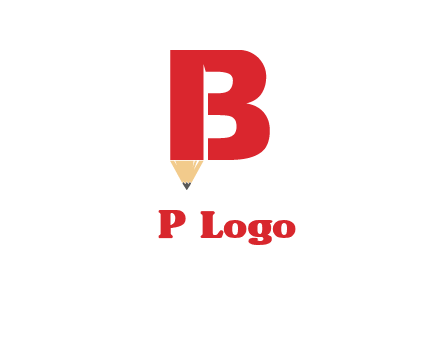 pencil incorporated with letter B logo