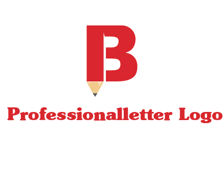 pencil incorporated with letter B logo