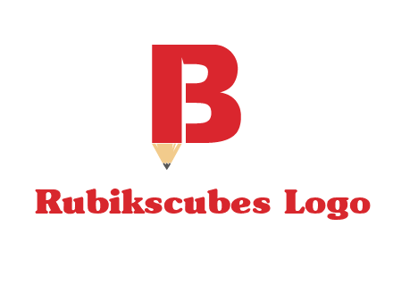 pencil incorporated with letter B logo