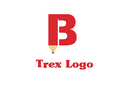 pencil incorporated with letter B logo