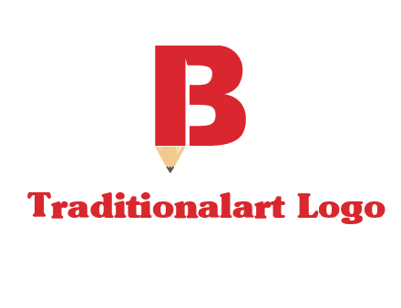 pencil incorporated with letter B logo