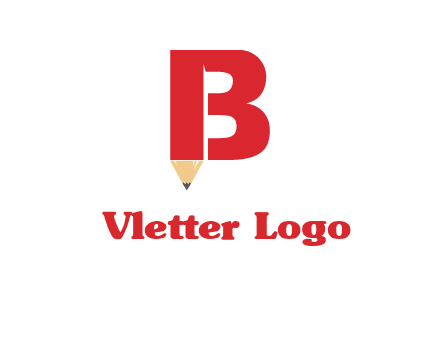 pencil incorporated with letter B logo