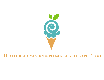 Ice cream with leaves icon