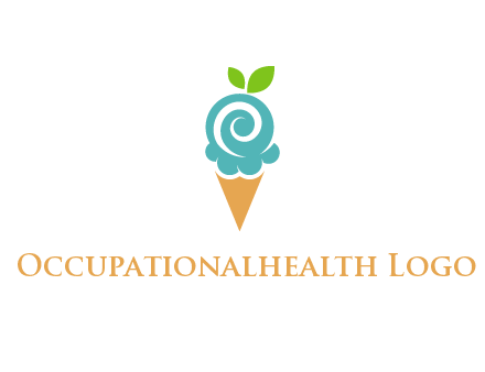 Ice cream with leaves icon