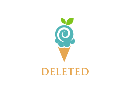 Ice cream with leaves icon