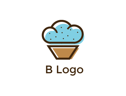 cupcake icon with cloud shaped frosting