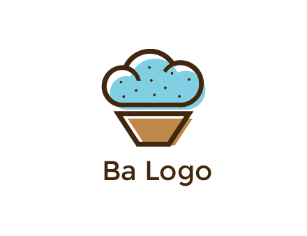 cupcake icon with cloud shaped frosting