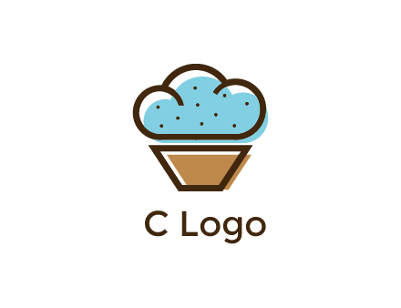 cupcake icon with cloud shaped frosting