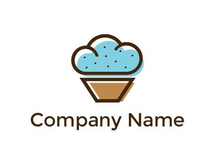 cupcake icon with cloud shaped frosting