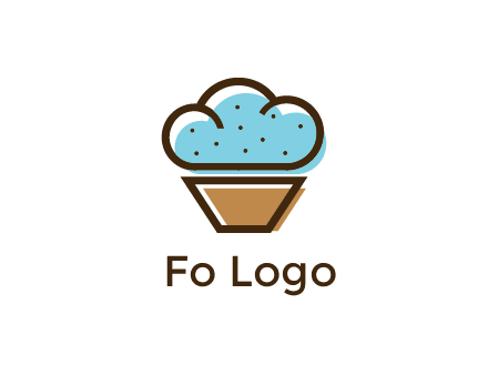 cupcake icon with cloud shaped frosting