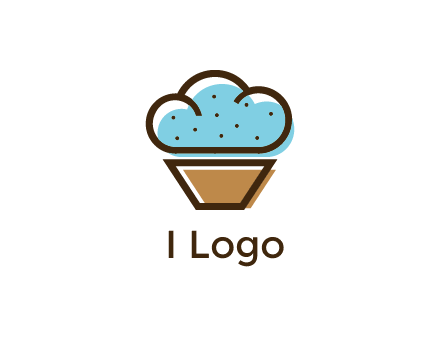 cupcake icon with cloud shaped frosting