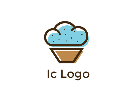 cupcake icon with cloud shaped frosting