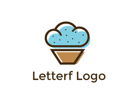 cupcake icon with cloud shaped frosting