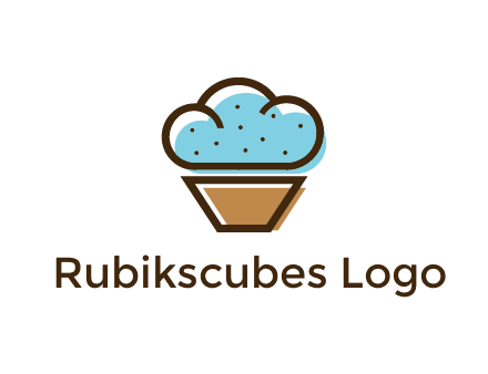 cupcake icon with cloud shaped frosting