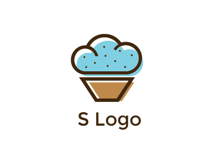 cupcake icon with cloud shaped frosting