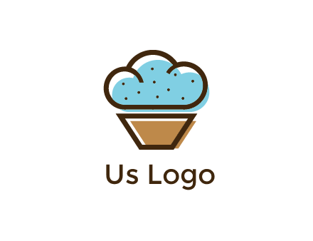 cupcake icon with cloud shaped frosting