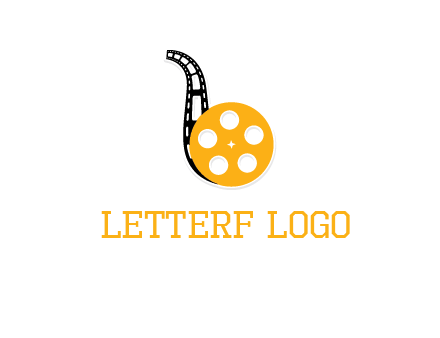 letter b made of film wheel logo