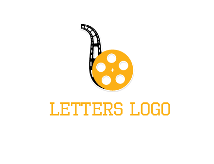 letter b made of film wheel logo