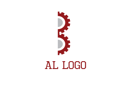 letter B made of gears logo