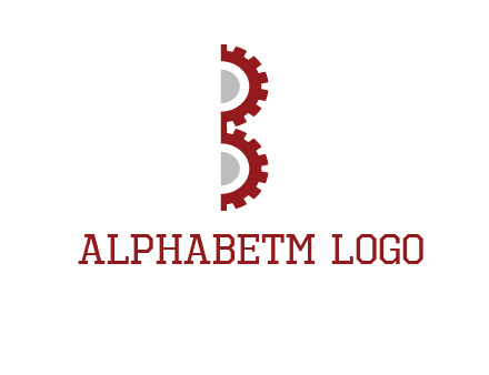 letter B made of gears logo