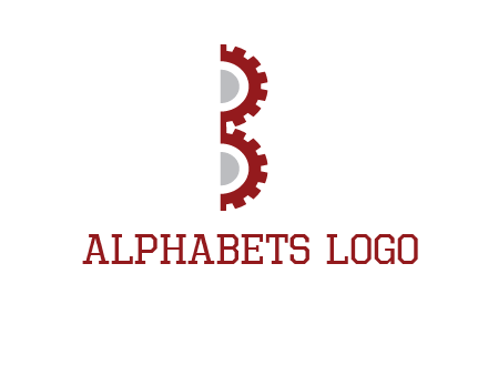 letter B made of gears logo