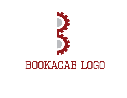 letter B made of gears logo